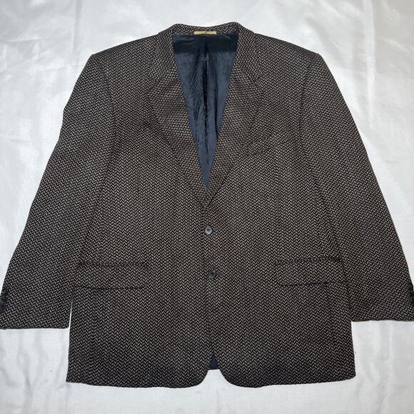 Vintage Joseph Abboud Size 48L Brown Blazer 100% Wool Sport Coat Union Made USA - Picture 1 of 16